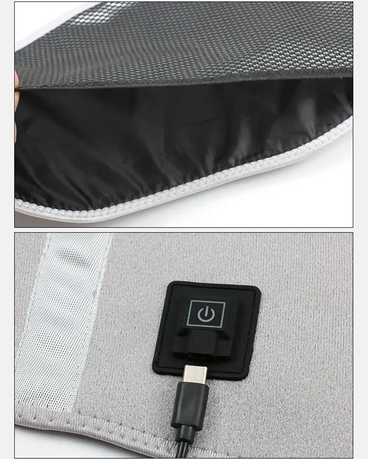 USB Electric Heating Warmer Hot Waist Lumbar Back Pad Belt Protector Brace Band Support Massager Anti Pain Relief Therapy Tool - Ammpoure