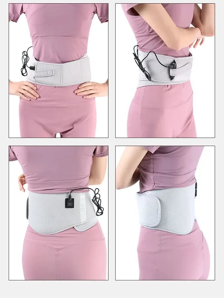 USB Electric Heating Warmer Hot Waist Lumbar Back Pad Belt Protector Brace Band Support Massager Anti Pain Relief Therapy Tool - Ammpoure