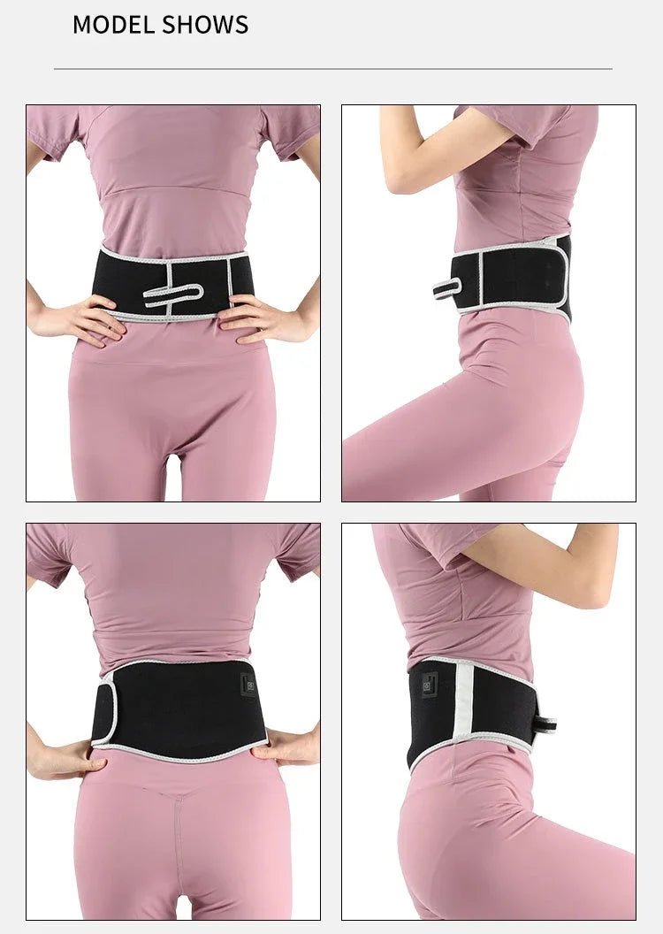 USB Electric Heating Warmer Hot Waist Lumbar Back Pad Belt Protector Brace Band Support Massager Anti Pain Relief Therapy Tool - Ammpoure