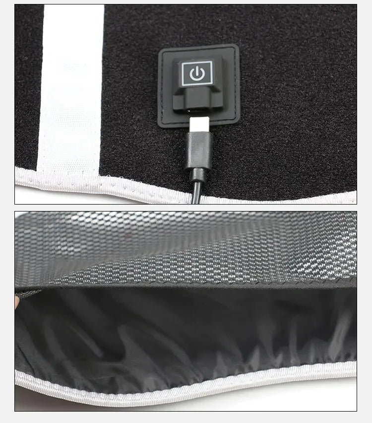 USB Electric Heating Warmer Hot Waist Lumbar Back Pad Belt Protector Brace Band Support Massager Anti Pain Relief Therapy Tool - Ammpoure