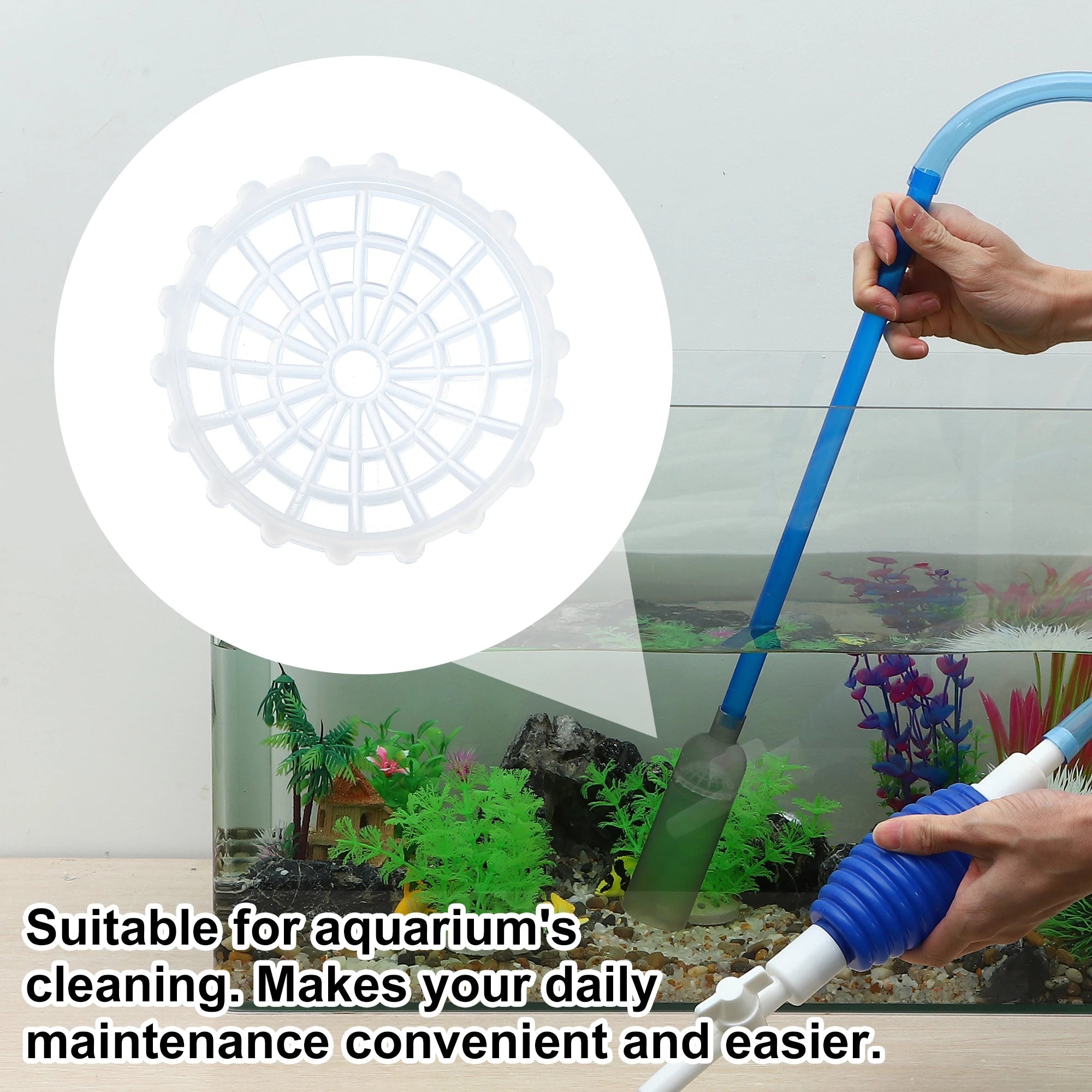 UXCELL Aquarium Water Change Kit Fish Tank Siphon Long Hose Parts Vacuum Cleaner Water Pump Gravel Filter Tools Accessories Set - Ammpoure Wellbeing