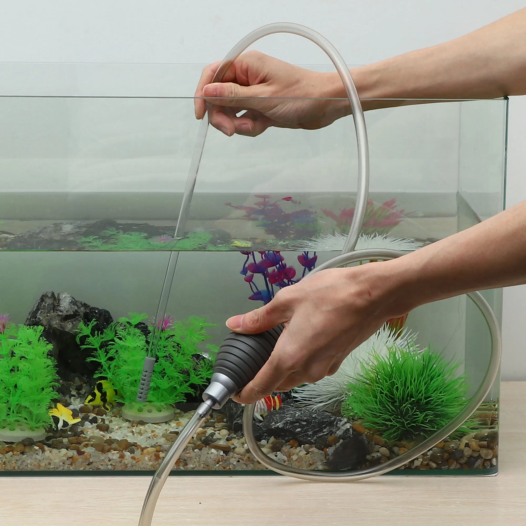 UXCELL Aquarium Water Change Kit Fish Tank Siphon Long Hose Parts Vacuum Cleaner Water Pump Gravel Filter Tools Accessories Set - Ammpoure Wellbeing