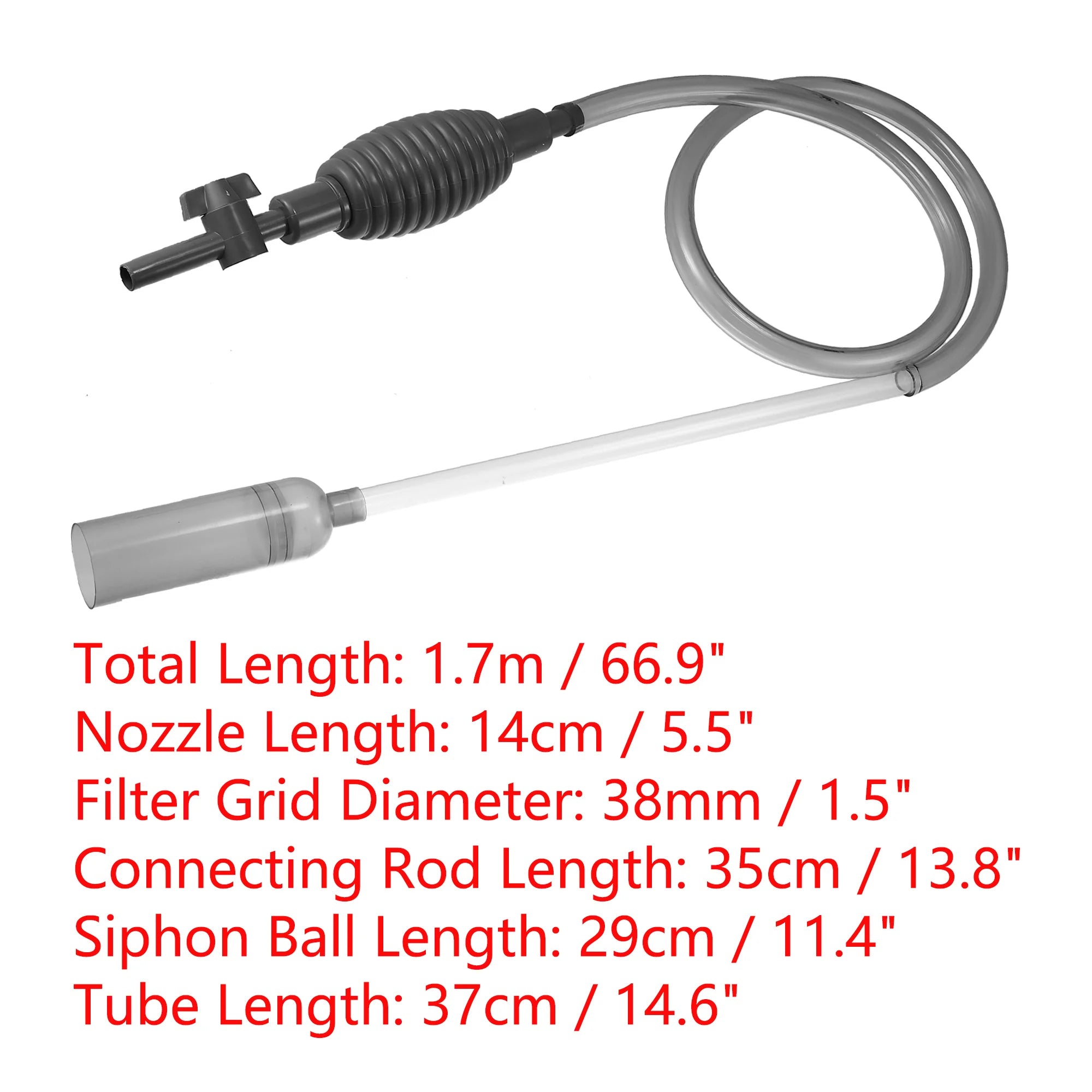 UXCELL Aquarium Water Change Kit Fish Tank Siphon Long Hose Parts Vacuum Cleaner Water Pump Gravel Filter Tools Accessories Set - Ammpoure Wellbeing
