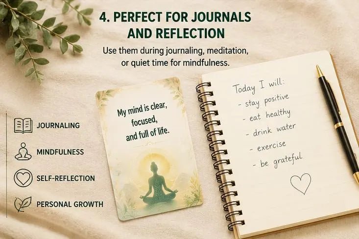 Vibrant Morning Vitality Affirmation Cards, Daily Energy Boost & Healing Routine Template, Creative Wellness Gift, Spiritual Journal Insert. - Ammpoure