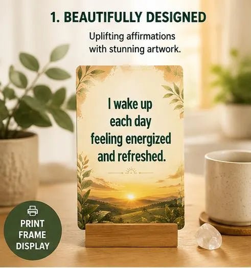 Vibrant Morning Vitality Affirmation Cards, Daily Energy Boost & Healing Routine Template, Creative Wellness Gift, Spiritual Journal Insert. - Ammpoure