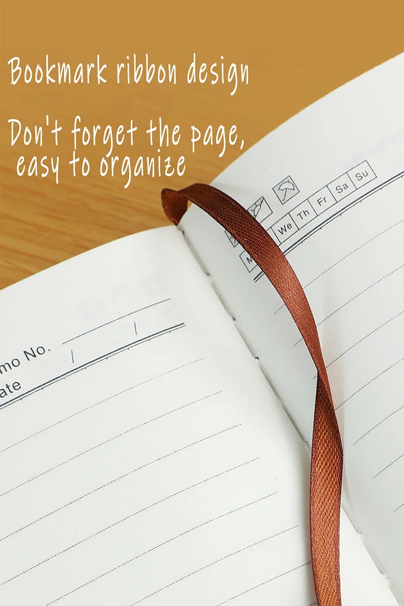 Vintage A5 leather notebook with personalized soft cover - perfect for business meetings and college life - Ammpoure