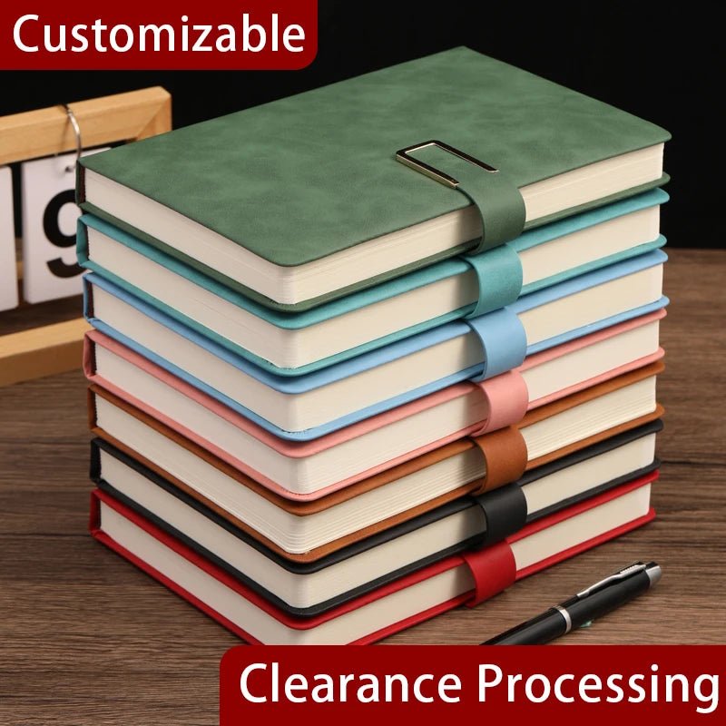 Vintage A5 leather notebook with personalized soft cover - perfect for business meetings and college life - Ammpoure