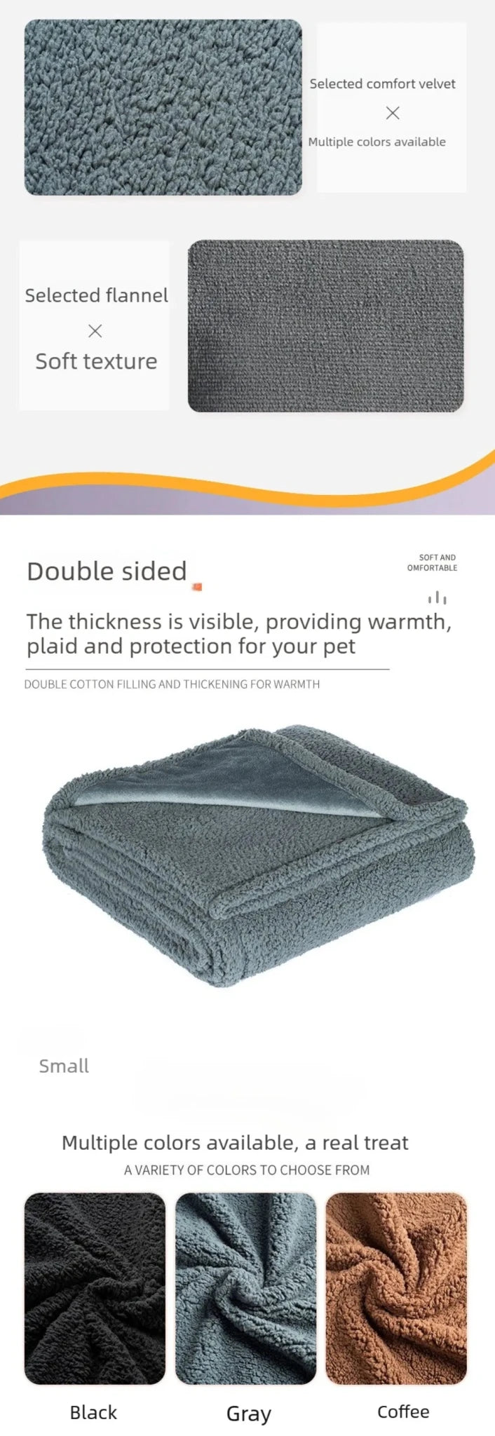 Waterproof Pet Blanket USA Urine-Proof Flannel Sherpa Reversible Dog & Cat Throw Mat, Thick Soft Warm Washable Sofa & Couch Protector - Ammpoure