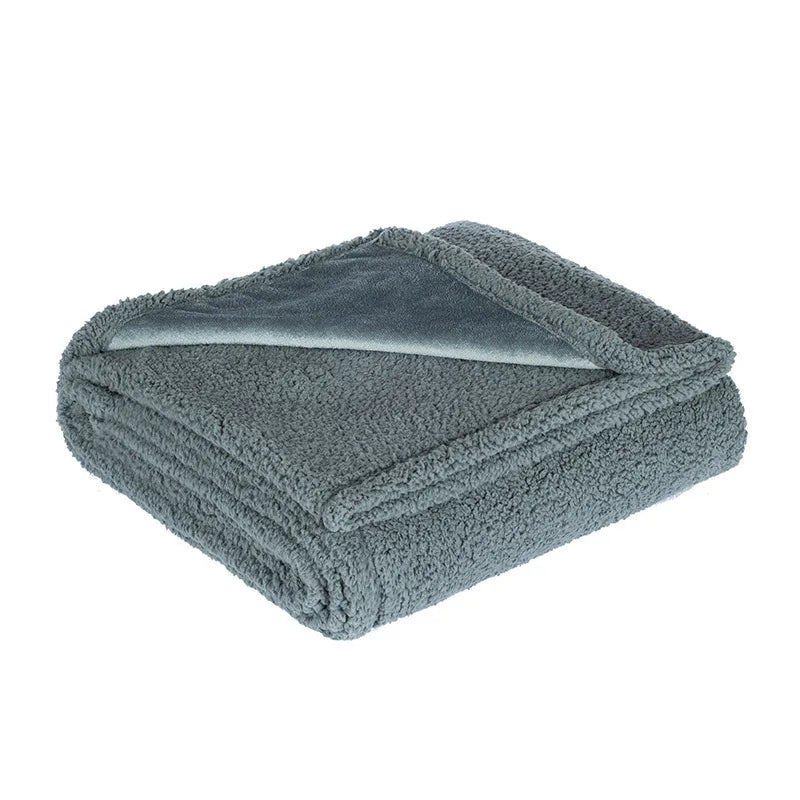 Waterproof Pet Blanket USA Urine-Proof Flannel Sherpa Reversible Dog & Cat Throw Mat, Thick Soft Warm Washable Sofa & Couch Protector - Ammpoure