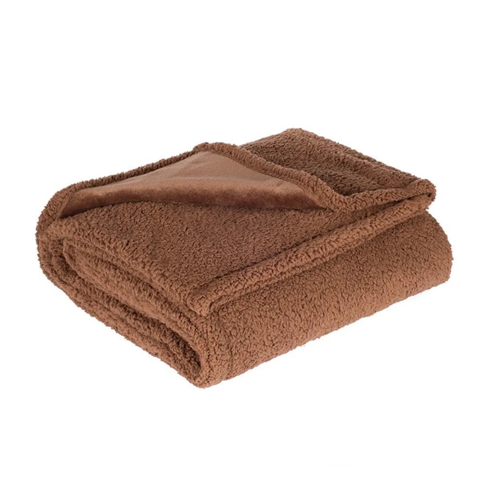 Waterproof Pet Blanket USA Urine-Proof Flannel Sherpa Reversible Dog & Cat Throw Mat, Thick Soft Warm Washable Sofa & Couch Protector - Ammpoure