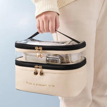 Load image into Gallery viewer, Waterproof PVC Women Cosmetic Bag Portable Traveling Leather Toiletries Organize Storage Make Up Case Transparent Handbag - Ammpoure Wellbeing 🇬🇧
