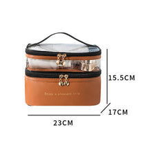 Load image into Gallery viewer, Waterproof PVC Women Cosmetic Bag Portable Traveling Leather Toiletries Organize Storage Make Up Case Transparent Handbag - Ammpoure Wellbeing 🇬🇧
