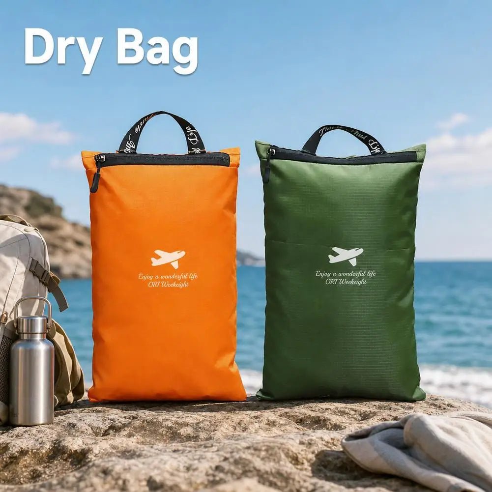 Waterproof Storage Bag USA Portable Travel Pouch & Luggage Organizer for Swimming, Gym, Camping, Beach, Clothes & Toiletries - Ammpoure