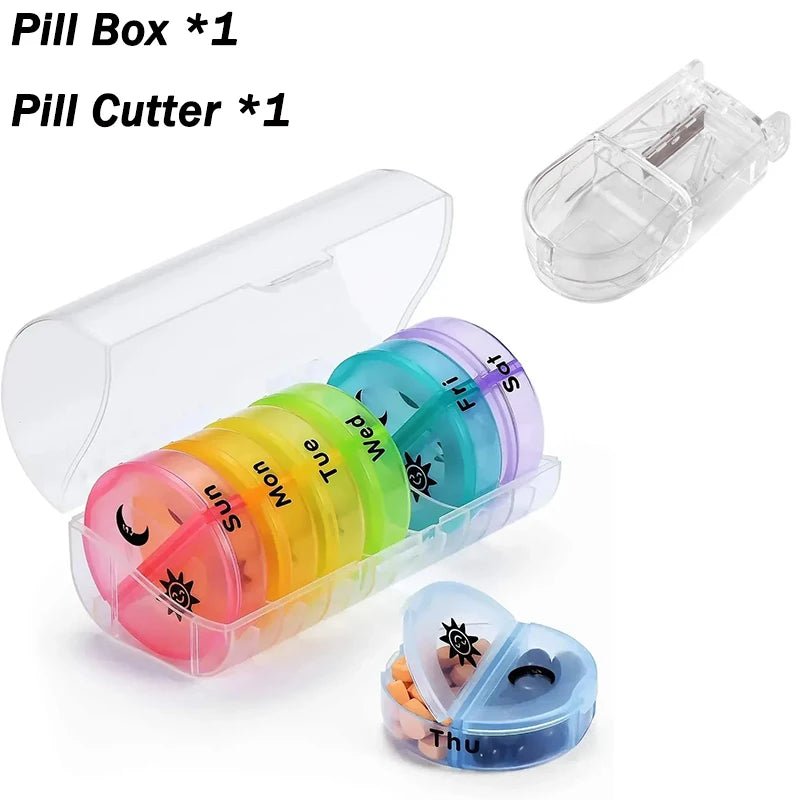 Weekly Pill Organizer USA Portable Travel Medicine Box, 21-Compartment 3-Times-a-Day Case for Vitamins, Supplements & Fish Oil - Ammpoure