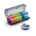 Weekly Pill Organizer USA Portable Travel Medicine Box, 21-Compartment 3-Times-a-Day Case for Vitamins, Supplements & Fish Oil - Ammpoure