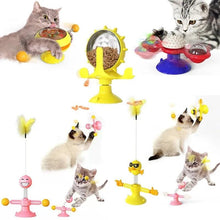 Load image into Gallery viewer, Windmill Cat Toy with Balls Interactive Pet Toys for Cats Puzzle Cat Game Toy with Whirligig Turntable for Kitten Brush Teeth - Ammpoure Wellbeing 🇬🇧
