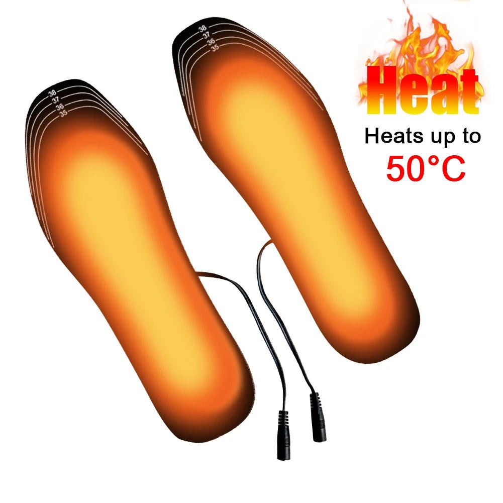 Winter Warm Insoles Heated USB Electric Foot Warming Pad Feet Warmer Pad Mat Outdoor Sports skiing Heating Insoles for Men and W - Ammpoure