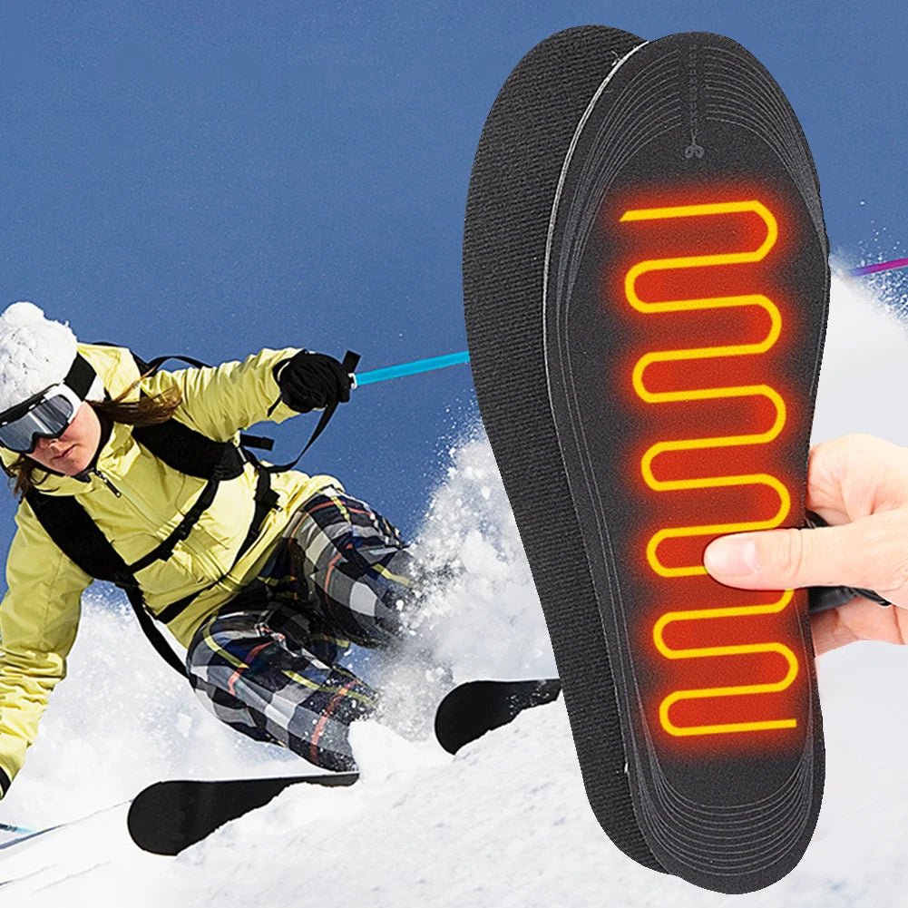 Winter Warm Insoles Heated USB Electric Foot Warming Pad Feet Warmer Pad Mat Outdoor Sports skiing Heating Insoles for Men and W - Ammpoure