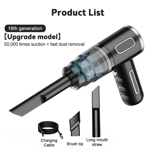 Wireless Car Vacuum Cleaner Strong Suction Dust Catcher Cordless Handheld Wet Dry Vacuum Cleaner Air Duster For Car - Ammpoure Wellbeing