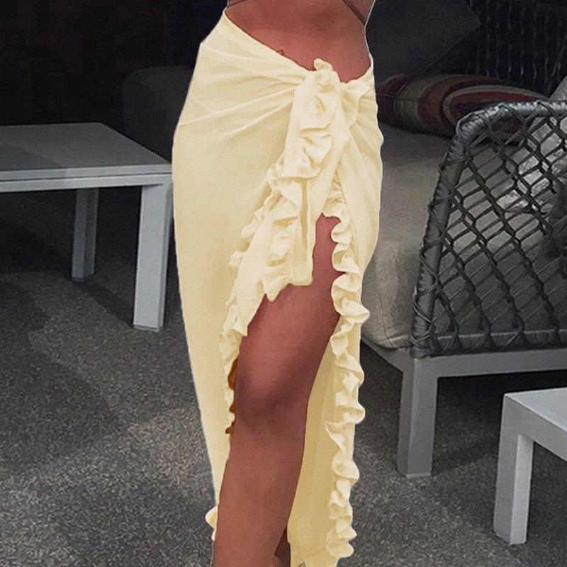 Women Chiffon See-Through Beach Bikini Cover Up Wrap Scarf Swimwear Pa