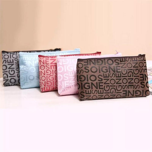 Women Cosmetic Bag Portable Cute Multi-function Beauty Zipper Travel Letter Makeup Bags Pouch Toiletry Organizer Holder Toiletry - Ammpoure Wellbeing 🇬🇧