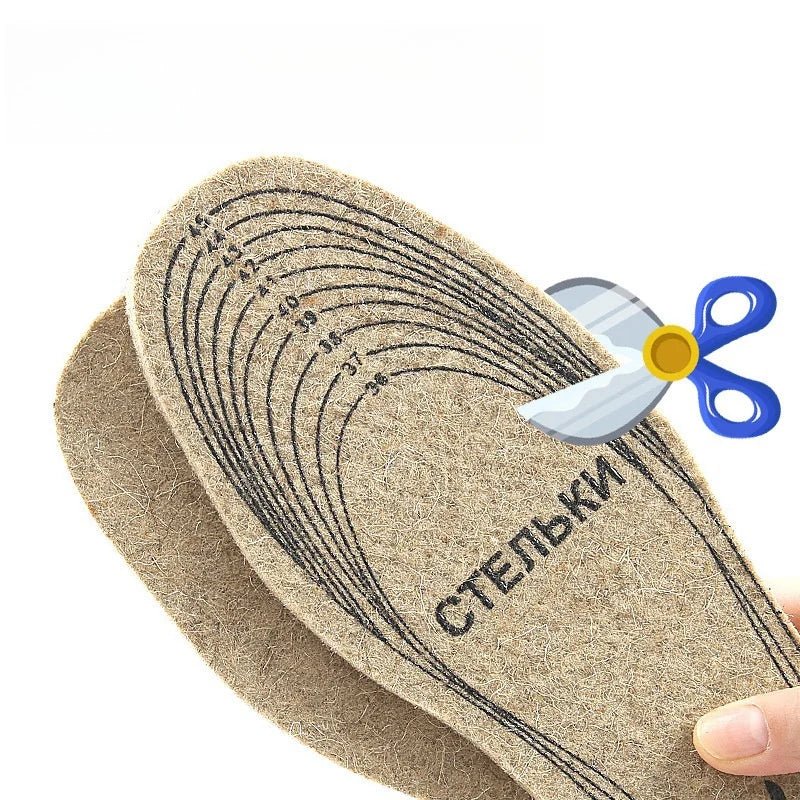 Wool Felt Insoles For Shoes Men Women Warm Shock - absorbing Insoles Shoes Pad Inlegzolen Heren Plantillas Adhesivas Para Zapatos - Ammpoure