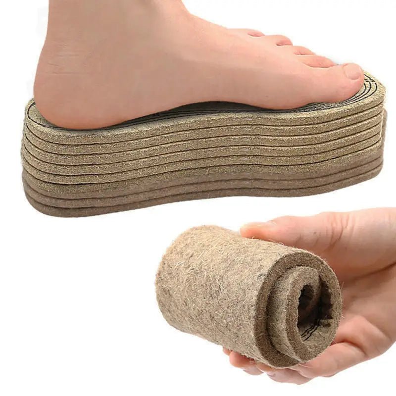 Wool Felt Insoles For Shoes Men Women Warm Shock - absorbing Insoles Shoes Pad Inlegzolen Heren Plantillas Adhesivas Para Zapatos - Ammpoure