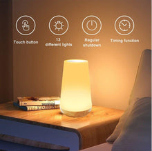 Load image into Gallery viewer, 13 Color Changing Night Light Remote Control Touch USB Rechargeable RGB Night Lamp Dimmable Lamp Portable Table Bedside Lamp - Ammpoure Wellbeing 🇬🇧
