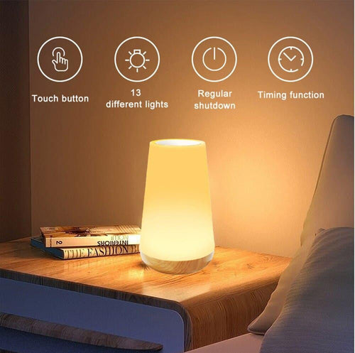 13 Color Changing Night Light Remote Control Touch USB Rechargeable RGB Night Lamp Dimmable Lamp Portable Table Bedside Lamp - Ammpoure Wellbeing 🇬🇧