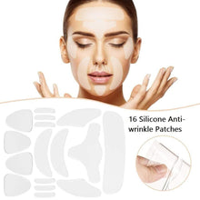 Load image into Gallery viewer, 16 pieces reusable silicone anti wrinkle patches for women and men - Ammpoure London
