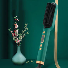 Load image into Gallery viewer, 2 In 1 Electric Professional Negative Ion Hair Straightener Brush Curling Comb With Lcd Display Hair Curling Tools - Ammpoure Wellbeing 🇬🇧

