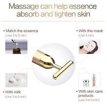 Load image into Gallery viewer, 24k Gold Face Lift Bar Roller Vibration Slimming Massager Facial Stick Facial Beauty Skin Care T Shaped Vibrating Tool - Ammpoure Wellbeing 🇬🇧
