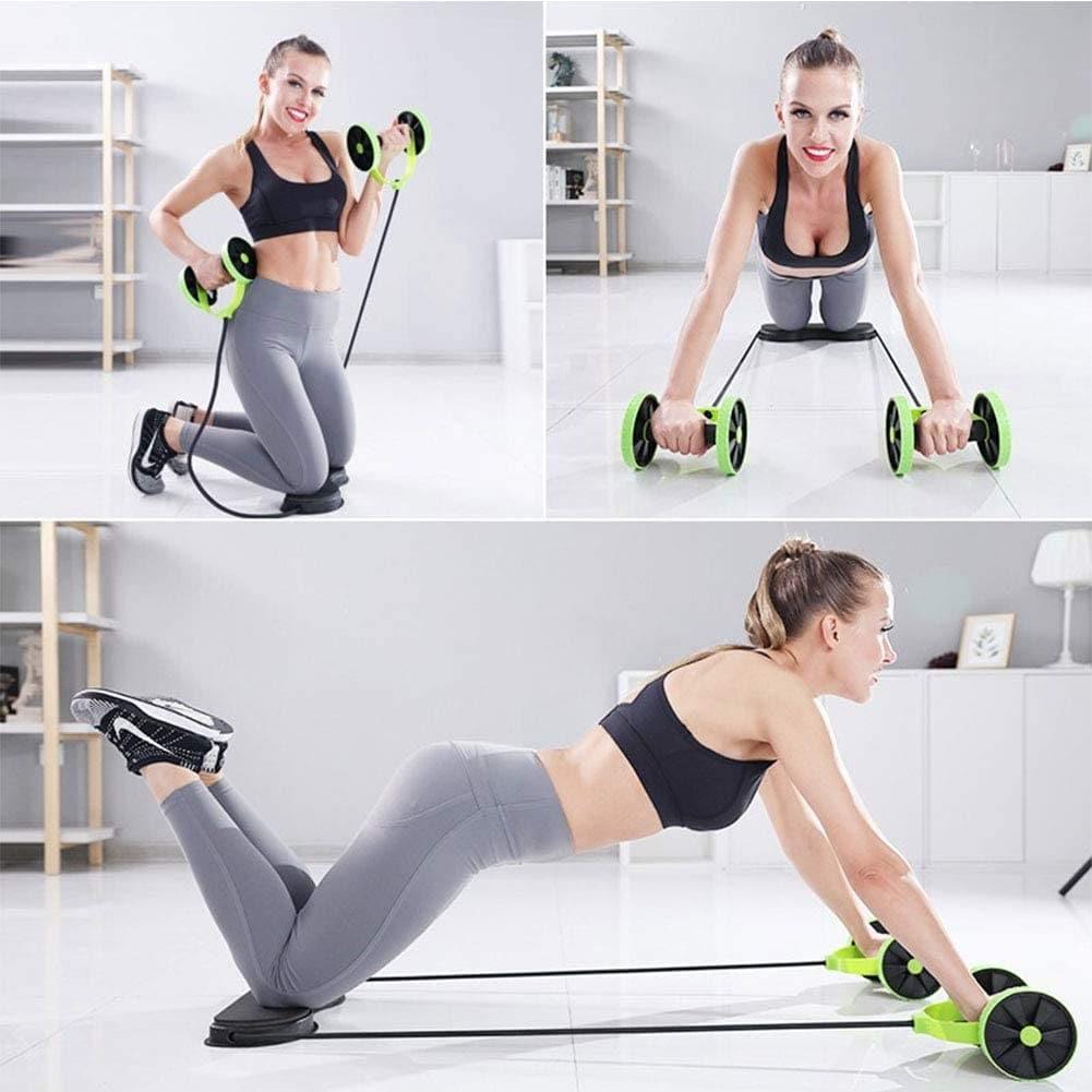 Ab Roller Wheel Core Abdominal Exercise Fitness Trainer Multi-Functional Home Gym Workout Equipment - Ammpoure Wellbeing 🇬🇧
