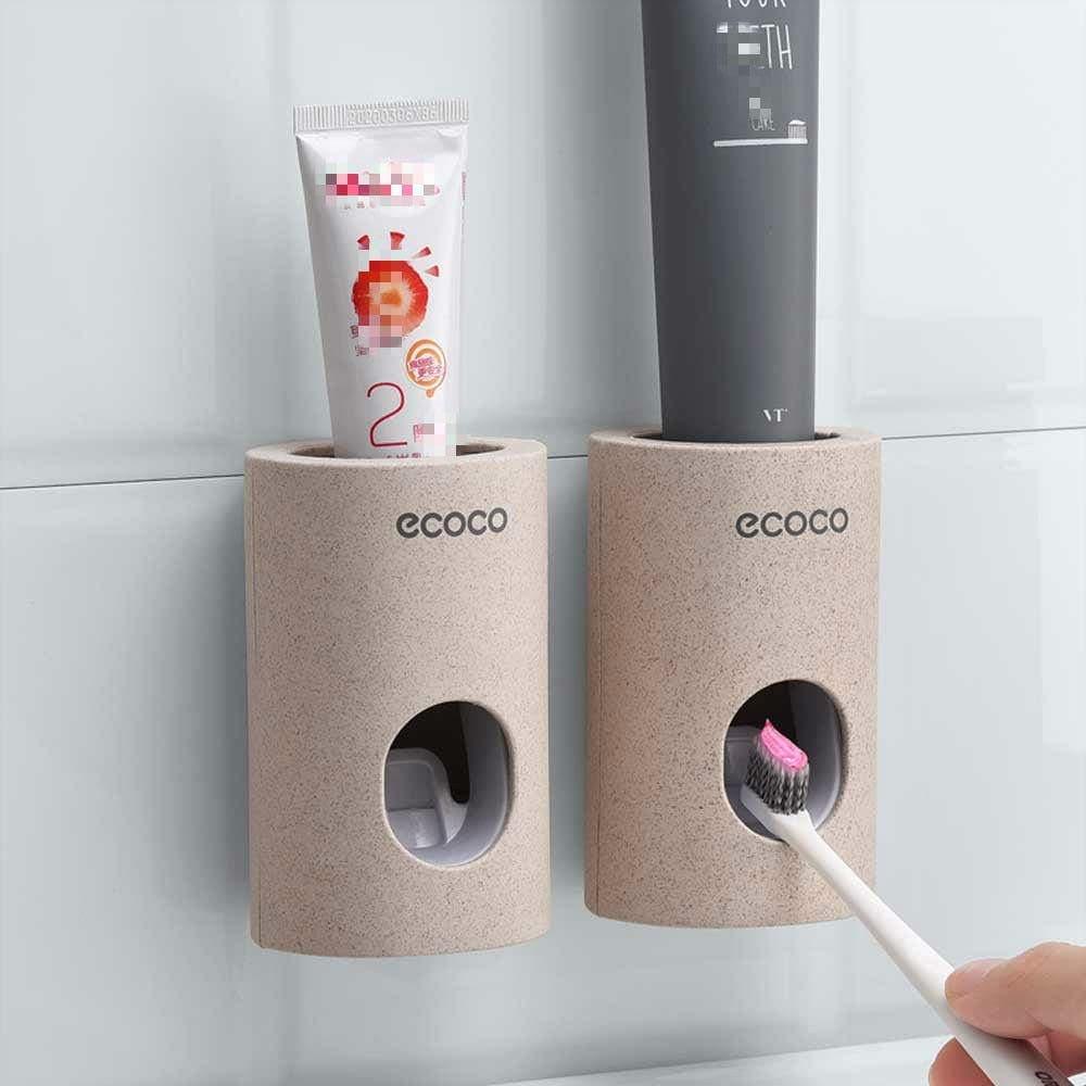 Automatic Toothpaste Dispenser non-toxic Wall hanger Mount Dust-Proof Toothpaste Squeezer quick take straw toothpaste rack home - Ammpoure Wellbeing 🇬🇧