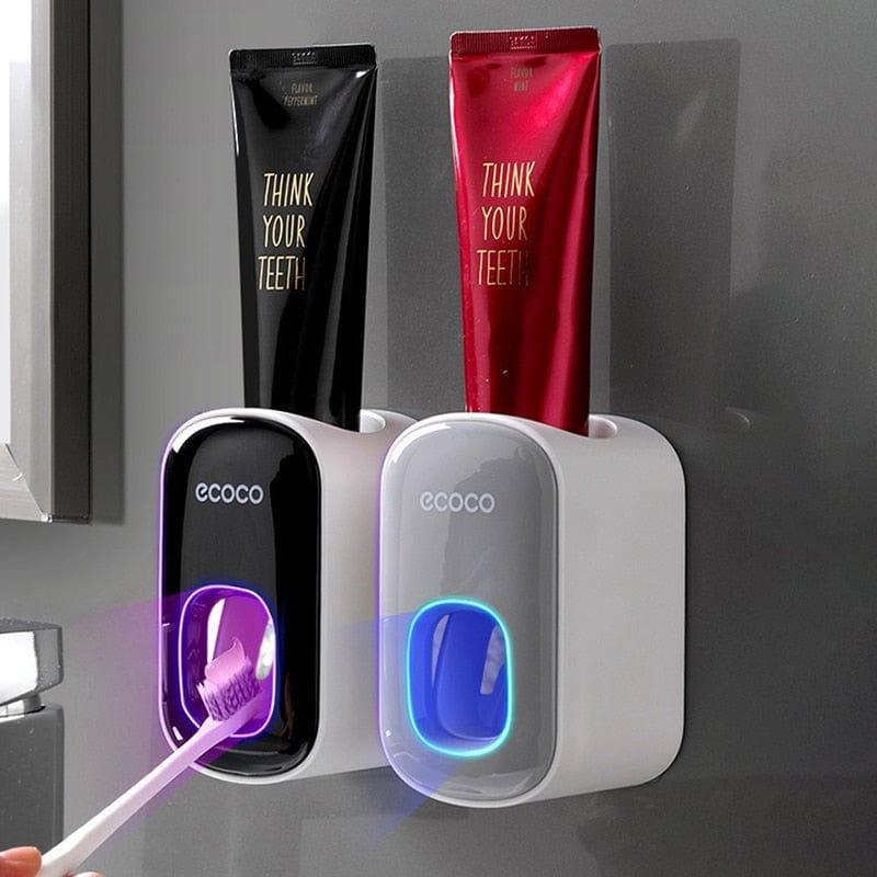 Automatic Toothpaste Dispenser Wall Mount Bathroom Bathroom Accessories Waterproof Toothpaste Squeezer Toothbrush Holder - Ammpoure Wellbeing 🇬🇧