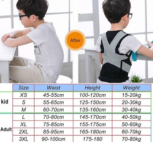 Back Shoulder Support Belt Posture Corrector for Adult Children Back Straightener Braces Lumbar Support Straight Shoulder Tights - Ammpoure Wellbeing 🇬🇧