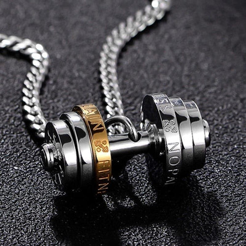 Barbell Necklace Male necklace stainless steel mens Couple pendants Fitness sports man accessories jewelry for neck - Ammpoure Wellbeing 🇬🇧