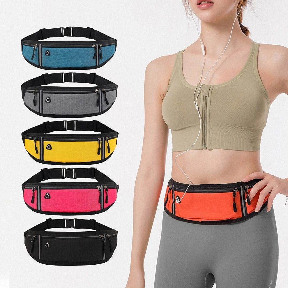 Bumbag, Sports Waist Bag Reflective Strip Fitness Mobile Phone Bag Pocket Waterproof Invisible Running Belt Bag Outdoor Fitness Bag - Ammpoure Wellbeing 🇬🇧