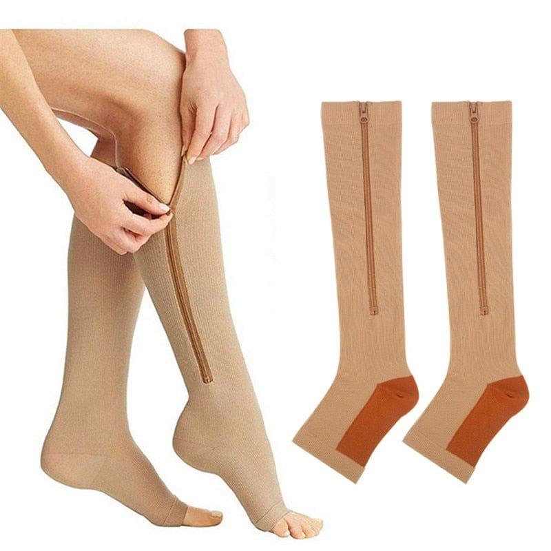 Copper Compression Sock Compression Stockings Zipper Compression Sock with Zip Chaussette De Compression Medias Socks - Ammpoure Wellbeing 🇬🇧