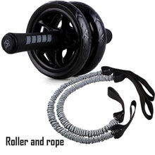 Load image into Gallery viewer, Fitness AB Roller with 2 PCS Elasticity Pull Rope Waist Abdominal Core Workout Abs Slimming Home Exercise Wheel Gym Equipment - Ammpoure Wellbeing 🇬🇧
