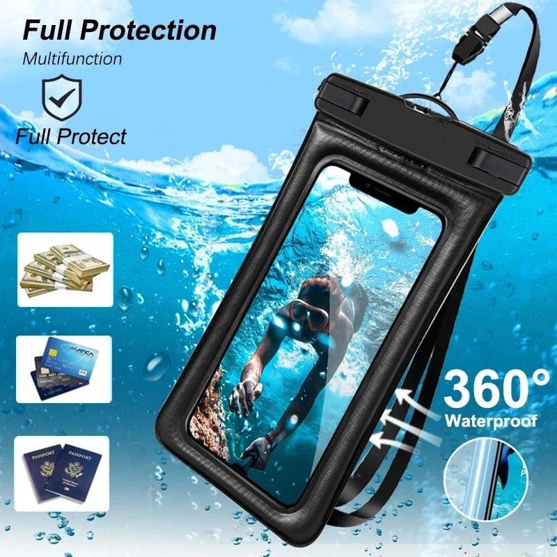 Floating Airbag Waterproof Swim Bag Phone Case For iPhone 11 12 13 14 Pro Max Samsung S23 S22 Xiaomi 13 Huawei P30 20 Lite Cover - Ammpoure Wellbeing 🇬🇧