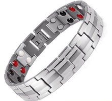 Load image into Gallery viewer, Gold Plated Blood Pressure Magnetic Titanium Bio Energy Bracelet For Men Women - Ammpoure Wellbeing 🇬🇧
