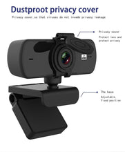 Load image into Gallery viewer, HD 1080P Webcam Mini Computer PC WebCamera With USB Plug Rotatable Cameras For Live Broadcast Video Calling Conference Work - Ammpoure Wellbeing 🇬🇧
