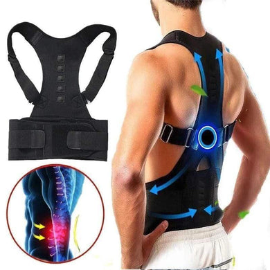 Magnetic Therapy Posture Corrector Brace Back Support Belt for Men Women (S-XXL) - Ammpoure London