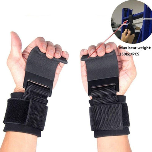 Men Fitness Weight Lifting Hook Gym Fitness Weightlifting Training Grips Straps Wrist Support Weights Power Dumbbell Hook - Ammpoure Wellbeing 🇬🇧