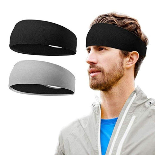 Men sweatband sports Headband Stretch Elastic Women Yoga Running hair band for men Outdoor Sport Headwrap Fitness Sports safety - Ammpoure Wellbeing 🇬🇧