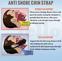 Load image into Gallery viewer, Neoprene Anti Snore Stop Snoring Chin Strap Belt Anti Apnea (black) - Ammpoure London

