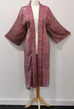 Load image into Gallery viewer, Recycled Silk Maxi Kimono + Hair Scrunchie + Eye Mask - Ammpoure London
