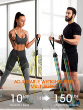 Load image into Gallery viewer, Resistance Bands Set Exercise Bands with Door Anchor Legs Ankle Straps for Resistance Training Physical Therapy Home Workouts - Ammpoure Wellbeing 🇬🇧
