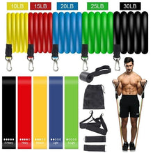 Load image into Gallery viewer, Resistance Bands Set Exercise Bands with Door Anchor Legs Ankle Straps for Resistance Training Physical Therapy Home Workouts - Ammpoure Wellbeing 🇬🇧
